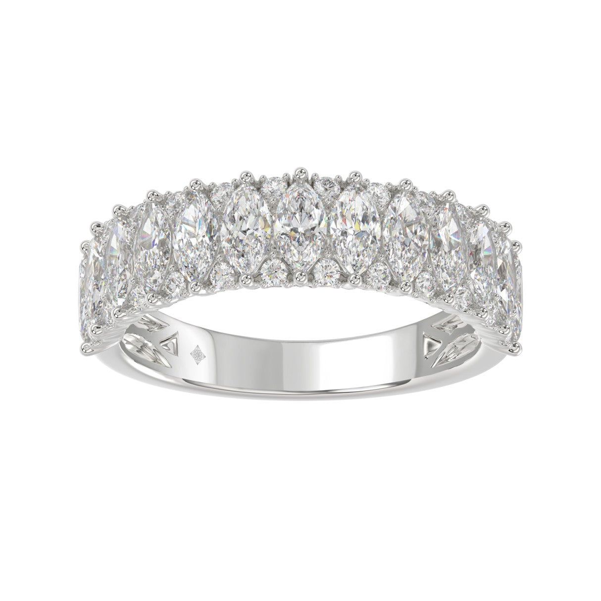 Exquisite Marquise Lab Diamond Band 1.50ct in 14K White Gold