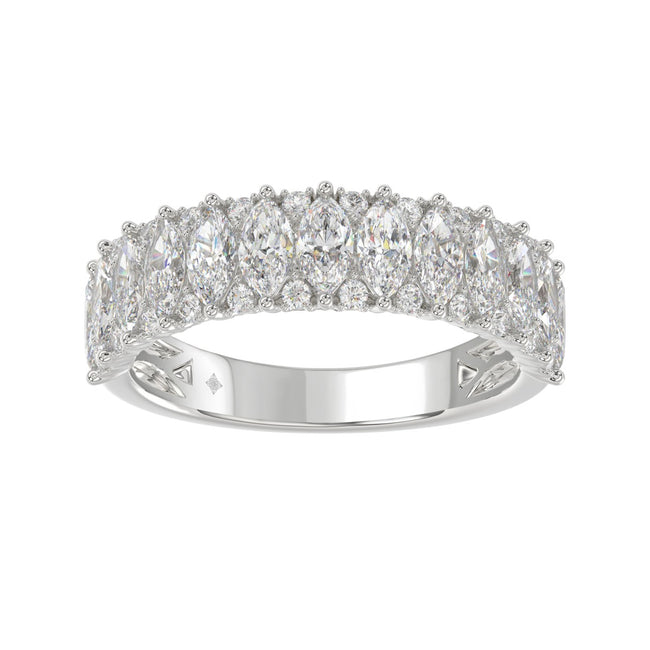Exquisite Marquise Lab Diamond Band 1.50ct in 14K White Gold