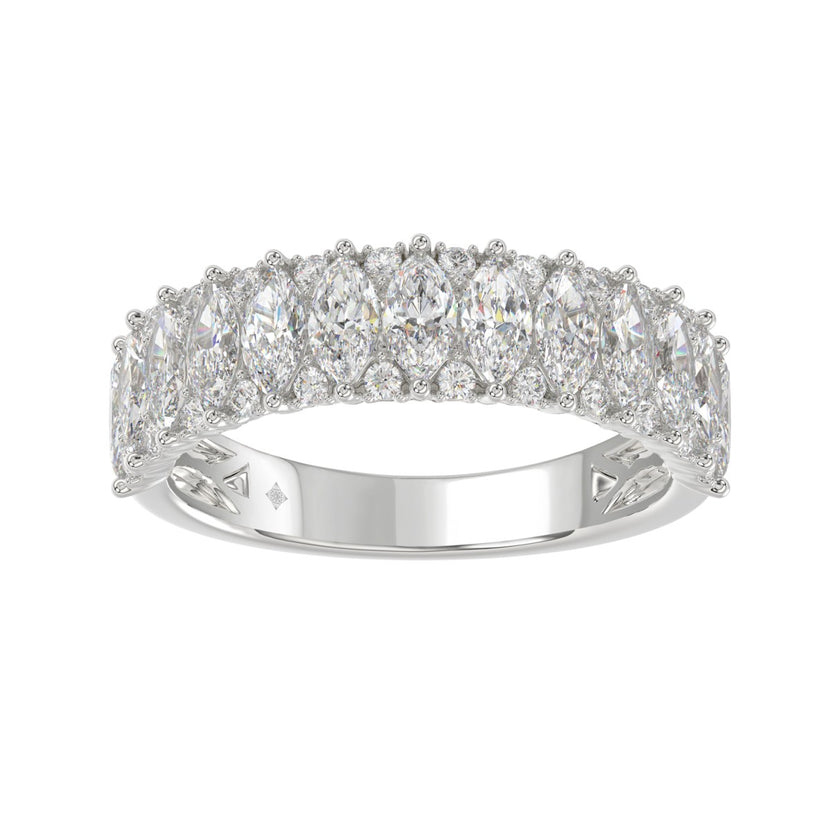 Exquisite Marquise Lab Diamond Band 1.50ct in 14K White Gold