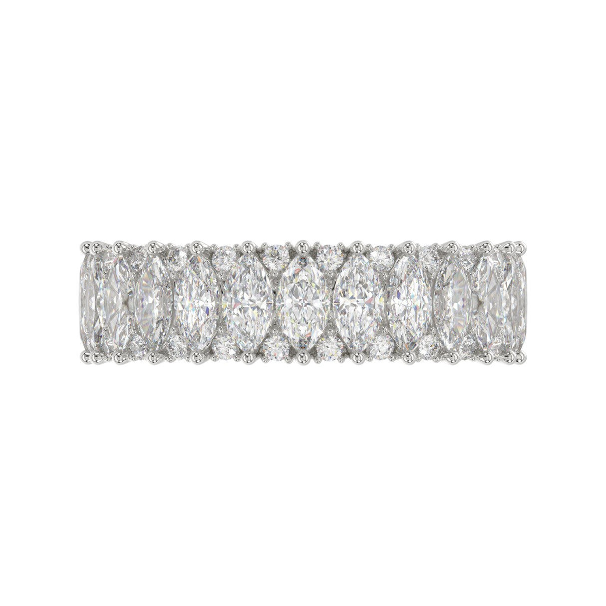 Exquisite Marquise Lab Diamond Band 1.50ct in 14K White Gold