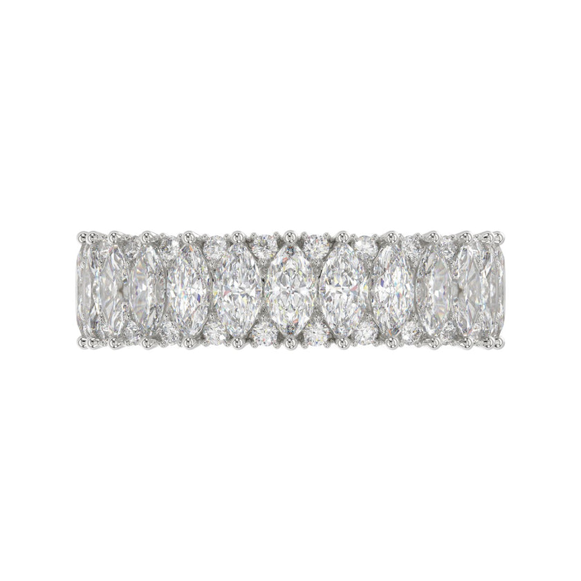 Exquisite Marquise Lab Diamond Band 1.50ct in 14K White Gold