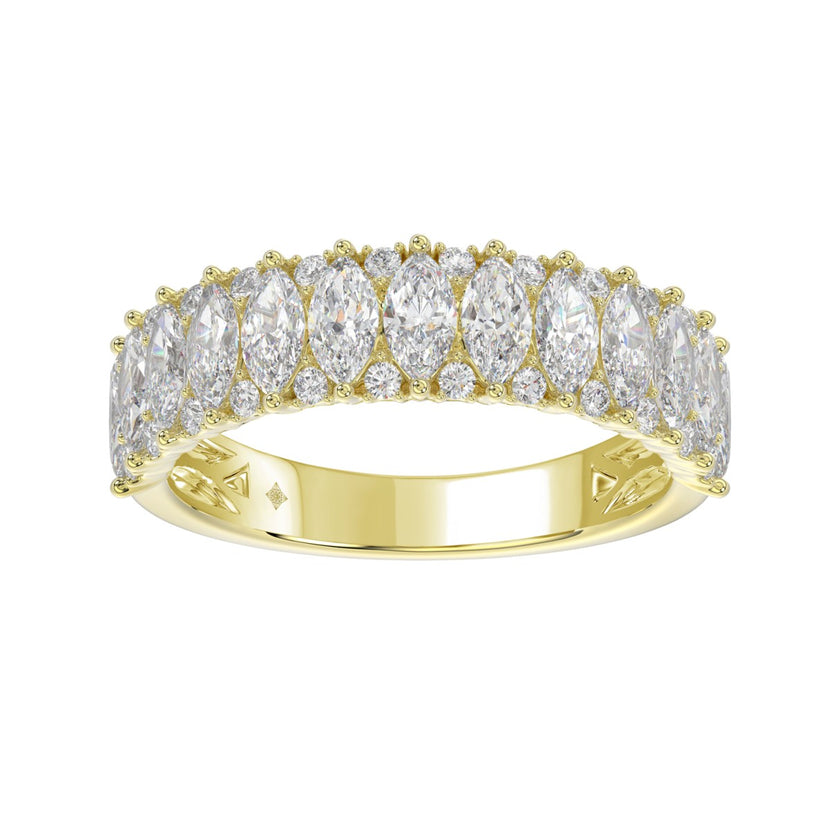 Shimmering Marquise Lab Diamond Band 1.50ct in 14K Yellow Gold