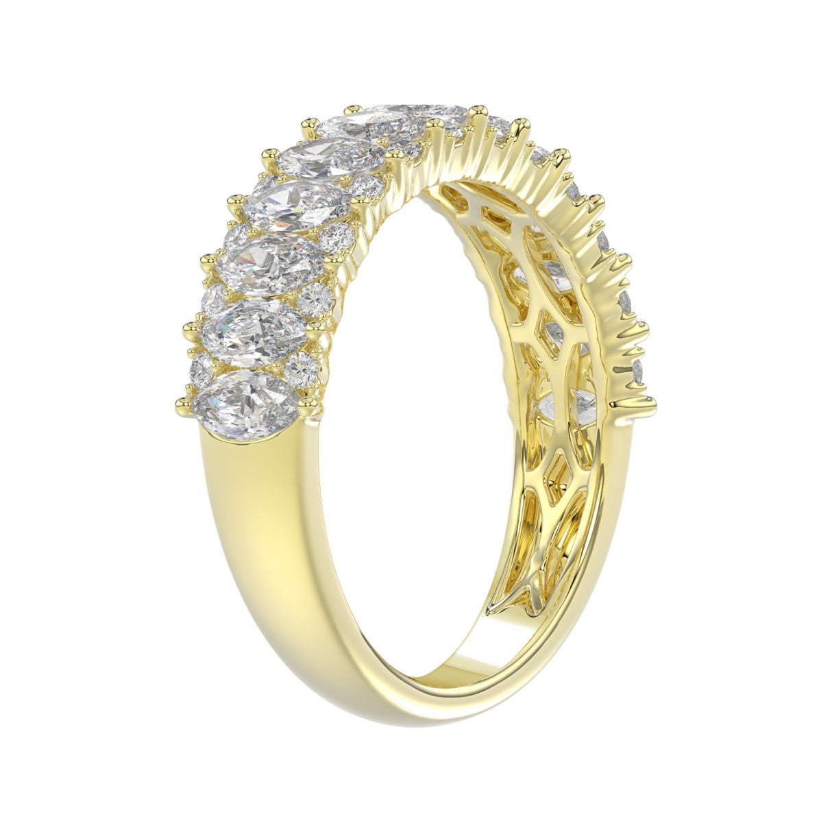 Shimmering Marquise Lab Diamond Band 1.50ct in 14K Yellow Gold