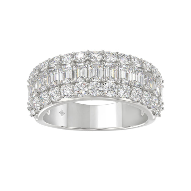 Scintillating Lab Diamond Band 2.50ct in 14K White Gold