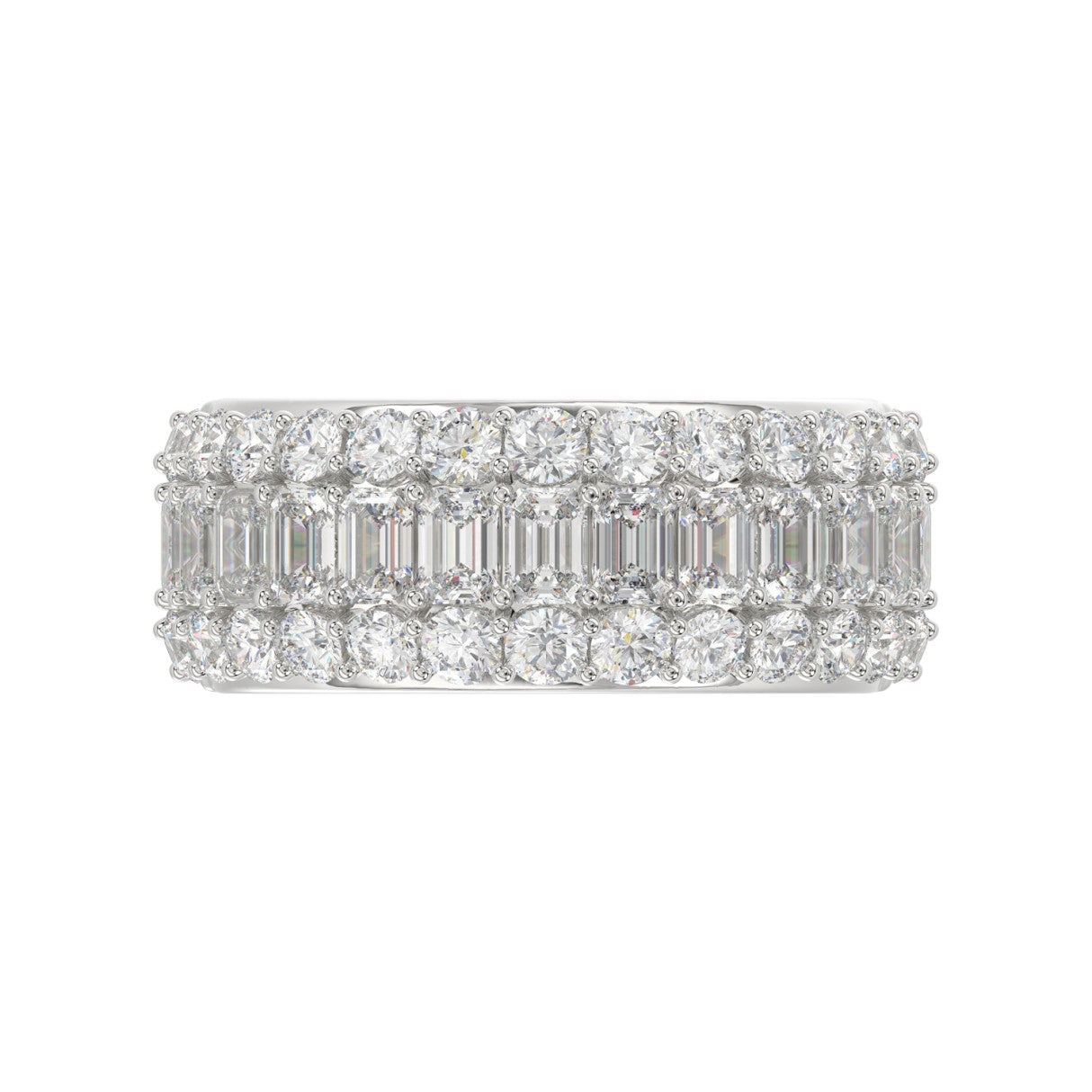 Scintillating Lab Diamond Band 2.50ct in 14K White Gold