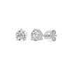 LADIES SOLITAIRE EARRINGS 1 1/2CT ROUND LAB DIAMOND 14K WHITE GOLD