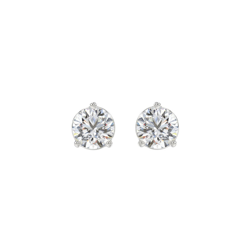 Elegant Lab Created Diamond Stud Earrings 3.0ct in 14KW Gold