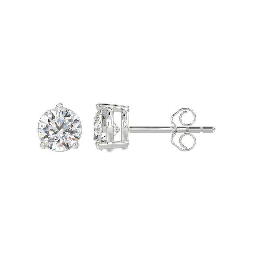 Elegant Lab Created Diamond Stud Earrings 3.0ct in 14KW Gold