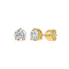 14K YELLOW GOLD 2CT ROUND DIAMOND LADIES SOLITAIRE EARRINGS