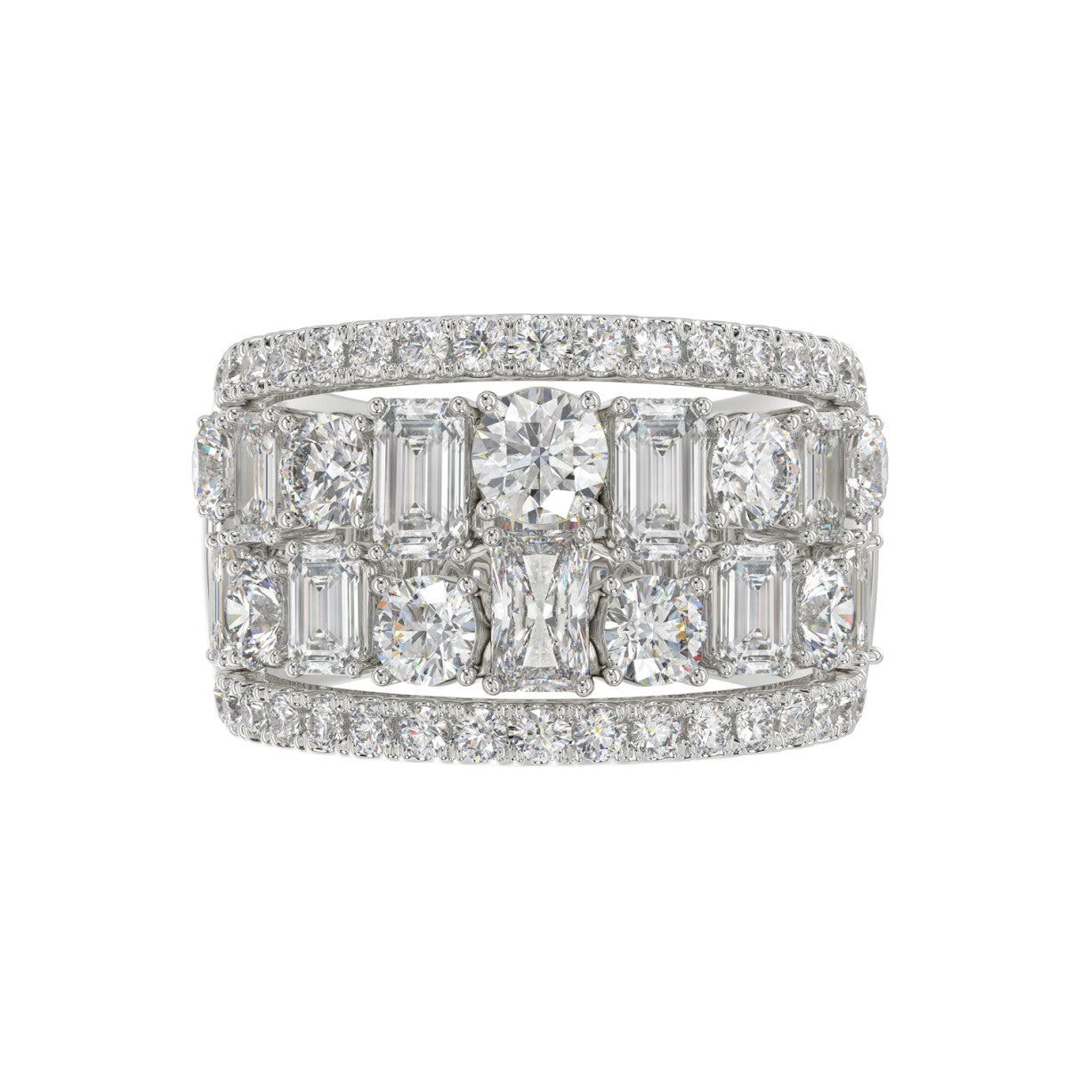 Big & Bold 5.0ct Lab Diamond Band  in 14K White Gold