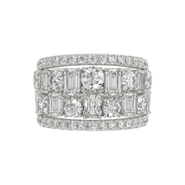 Bold 5 Carat Lab Diamond Band  in 14K White Gold