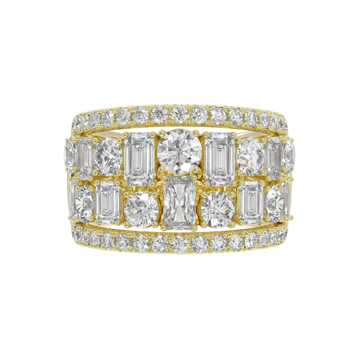 Bold 5 Carat Lab Diamond Band  in 14K White Gold