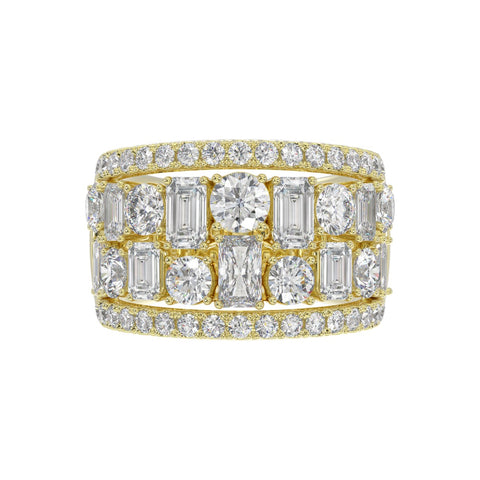 Bold 5 Carat Lab Diamond Band  in 14K White Gold