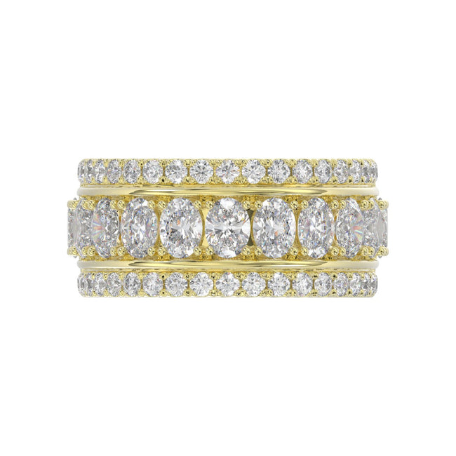 Exceptional Triple Row Lab Diamond Band 2.25ct in 14K Yellow Gold