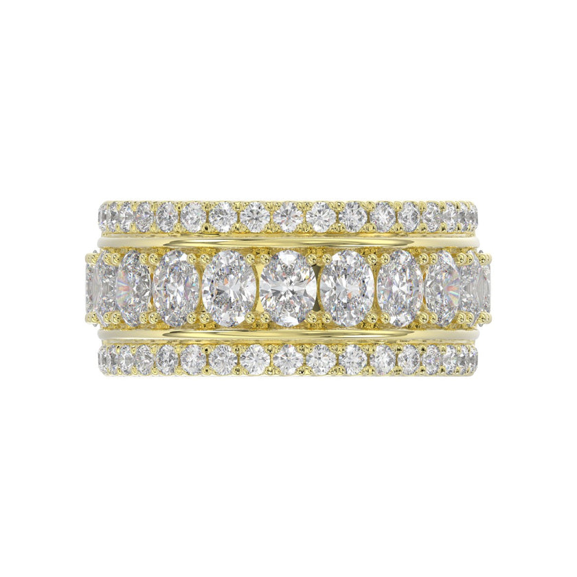 Exceptional Triple Row Lab Diamond Band 2.25ct in 14K Yellow Gold