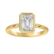 yellow gold bezel emerald cut engagement ring 