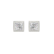 2 Carat 14K White Gold Bezel Set Princess Cut Diamond Earrings