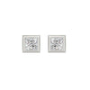 2 Carat 14K White Gold Bezel Set Princess Cut Diamond Earrings
