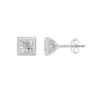 2 Carat 14K White Gold Bezel Set Princess Cut Diamond Earrings