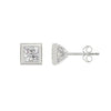 2 Carat 14K White Gold Bezel Set Princess Cut Diamond Earrings