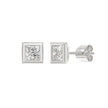 2 Carat 14K White Gold Bezel Set Princess Cut Diamond Earrings