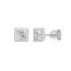 2 Carat 14K White Gold Bezel Set Princess Cut Diamond Earrings