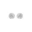 2 Carat Round Cut Bezel Diamond Earrings