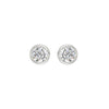 2 Carat Round Cut Bezel Diamond Earrings