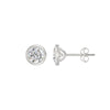 2 Carat Round Cut Bezel Diamond Earrings