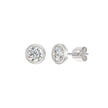 2 Carat Round Cut Bezel Diamond Earrings