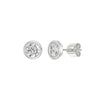 2 Carat Round Cut Bezel Diamond Earrings