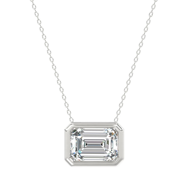2 Carat Emerald Bezel Necklace