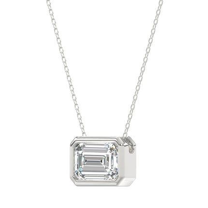 2 Carat Emerald Bezel Necklace