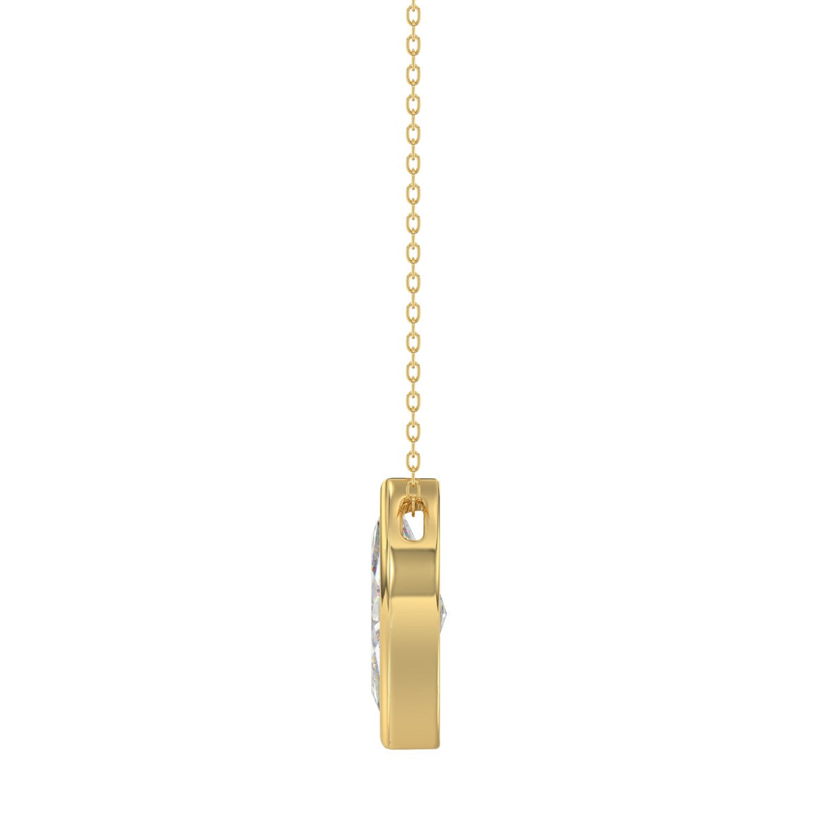 2 Carat Marquise Bezel Set Diamond Necklace