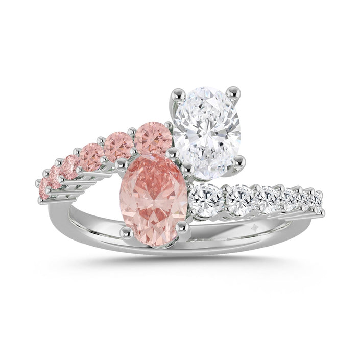 Pink Diamond Two Stone Ring