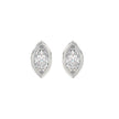 2 Carat Bezel Cut Marquise Cut Diamond Earrings