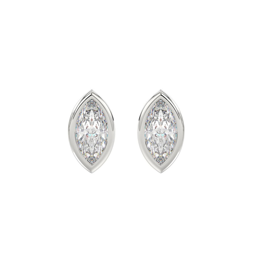  luxury and elegance with our stunning 2 Carat Bezel Marquise Cut Diamond Earrings