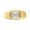 Refined and Elegant Mens Certified Solitaire Lab Diamond Ring  in 14K Yellow Gold