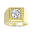 Big & Bold 2.0ct Mens Certified Solitaire Lab Diamond Ring  in 14K Yellow Gold