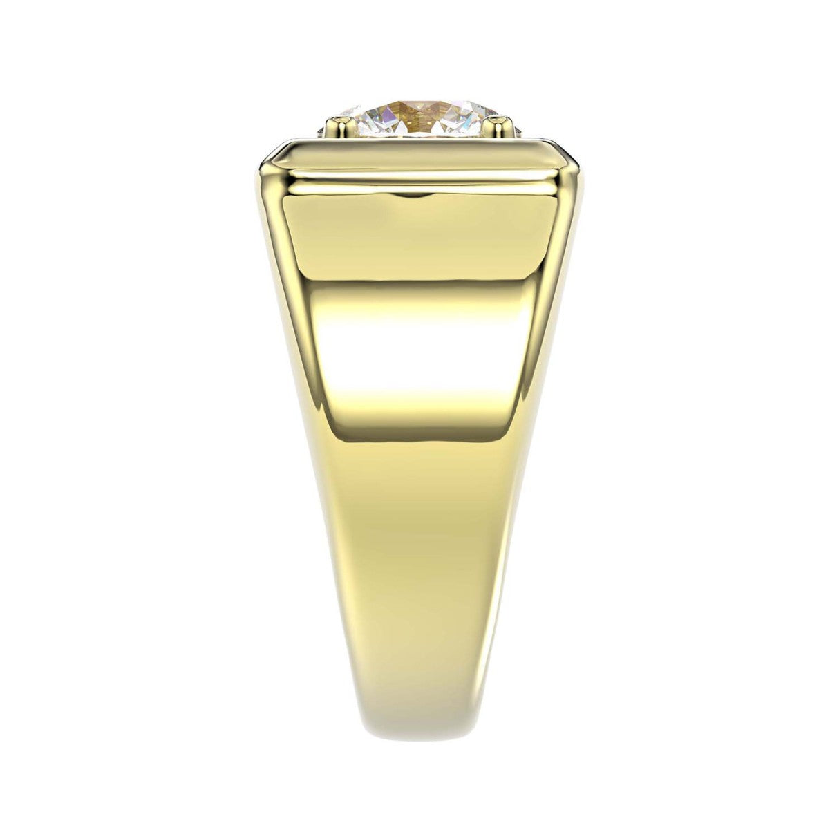 Big & Bold 2.0ct Mens Certified Solitaire Lab Diamond Ring  in 14K Yellow Gold