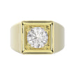 Big & Bold 2.0ct Mens Certified Solitaire Lab Diamond Ring  in 14K Yellow Gold