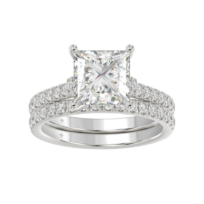 Princess Cut 3.50 Carat Bridal Set