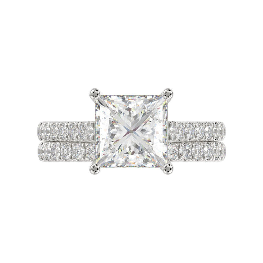 Princess Cut 3.50 Carat Bridal Set