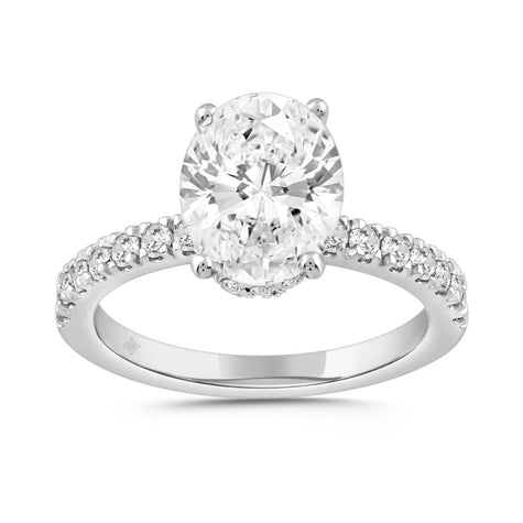 2.50 Oval Hidden Halo Engagement Ring