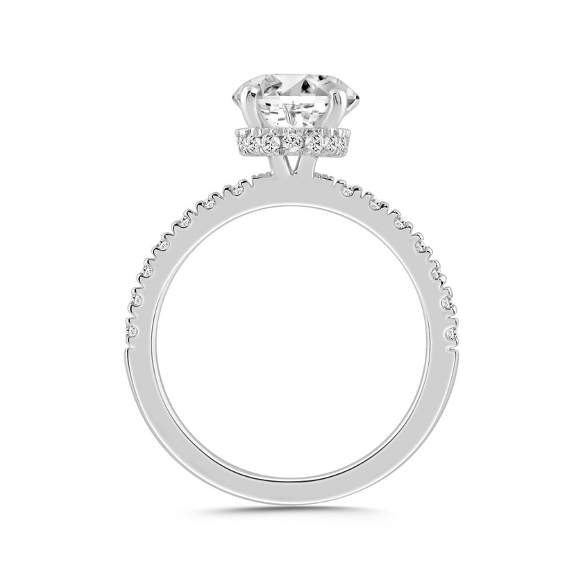 2.50 Oval Hidden Halo Engagement Ring