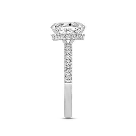 2.50 Oval Hidden Halo Engagement Ring