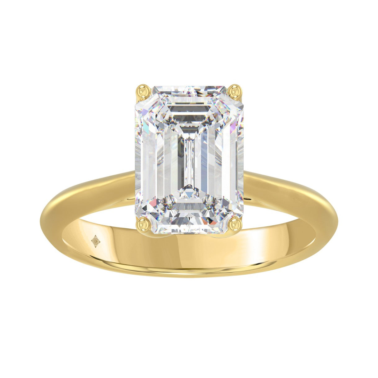 4 Carat Emerald Cut Tulip Diamond Engagement Ring