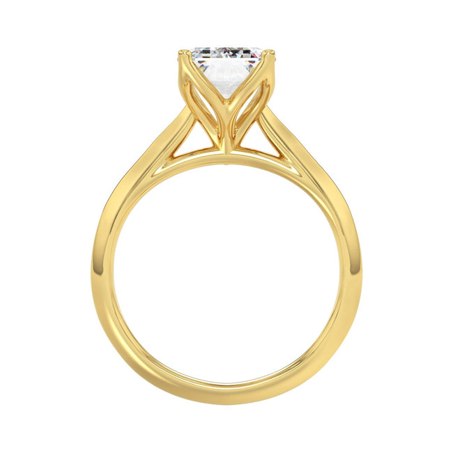4 Carat Emerald Cut Tulip Diamond Engagement Ring