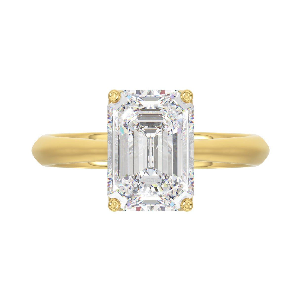 4 Carat Emerald Cut Tulip Diamond Engagement Ring