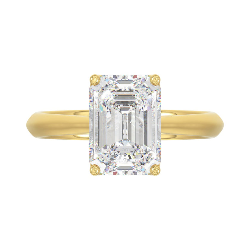 4 Carat Emerald Cut Tulip Diamond Engagement Ring